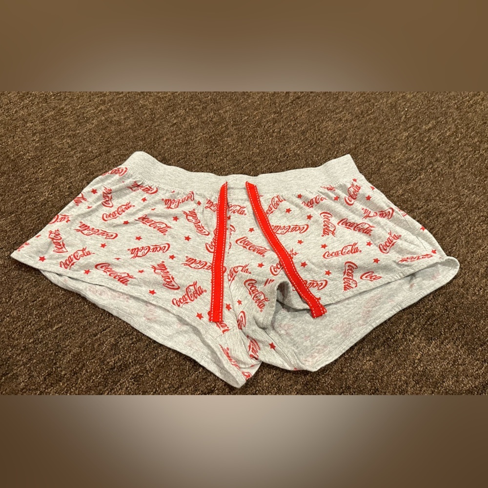 EUC Authentic Vintage Coca Cola Brand Women's Running Shorts M Gray/Red
